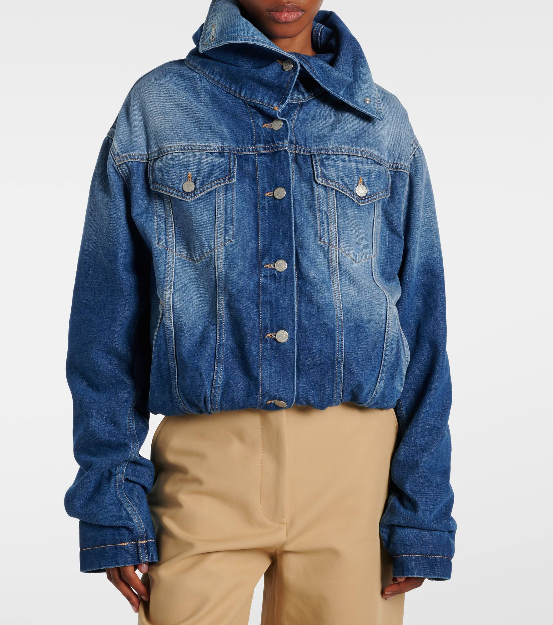 Washed-off denim jacket - 6