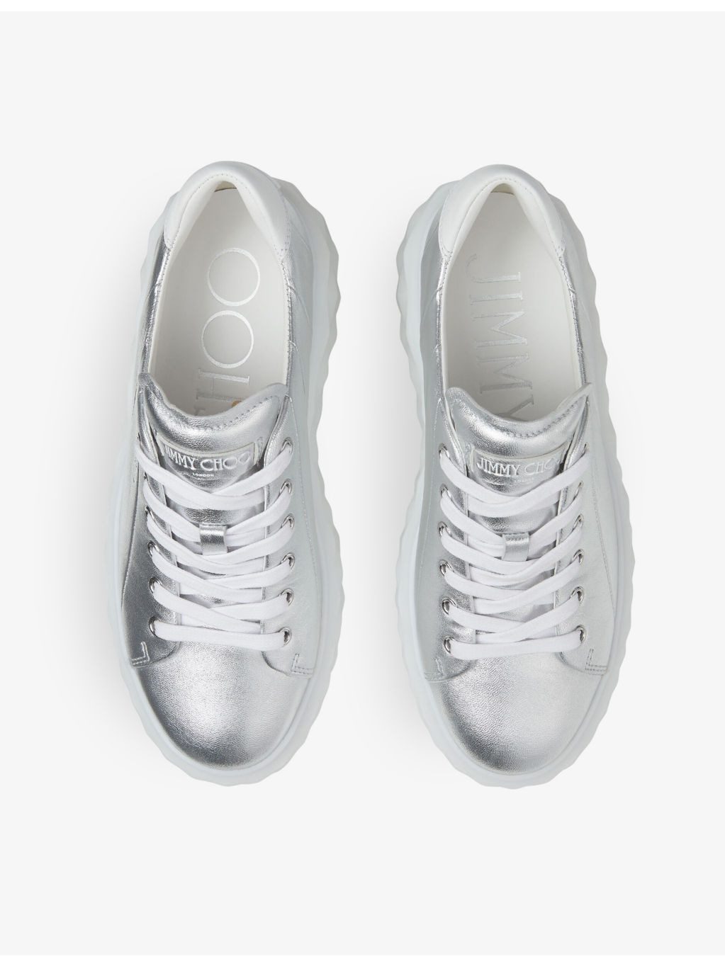 Diamond Light Maxi metallic leather low-top trainers - 3