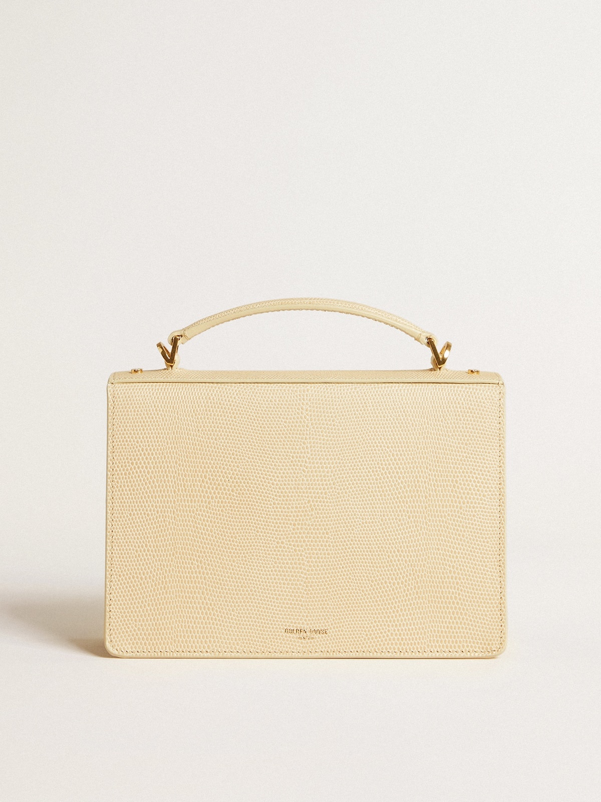 Venezia Bag in beige python-print leather with gold details - 3