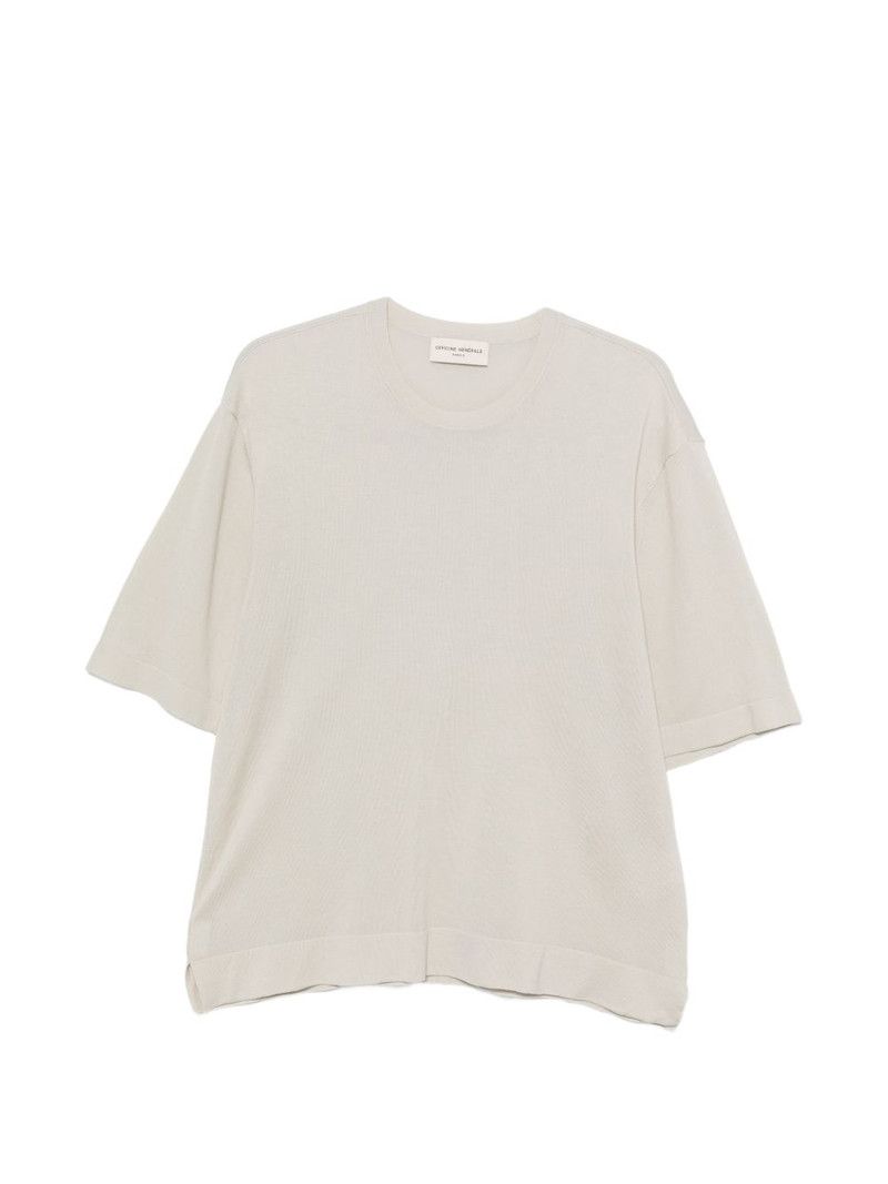 fine-knit crew-neck T-shirt 1