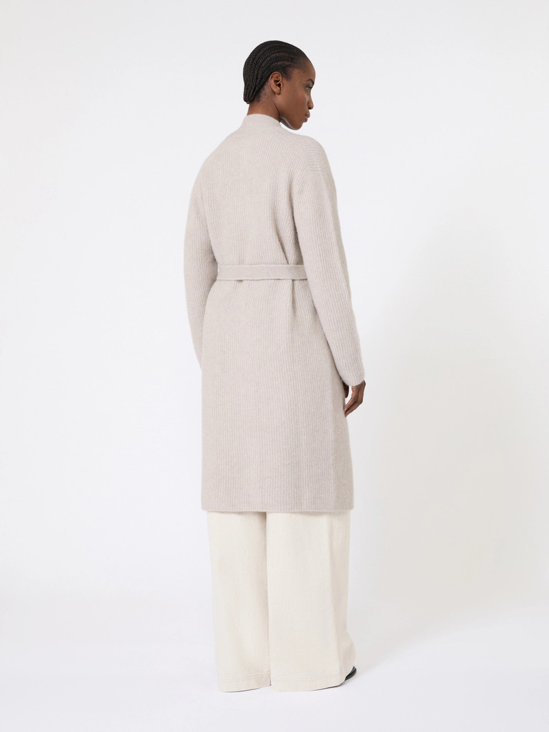 NUVOLE Long alpaca and wool cardigan - SAND 4