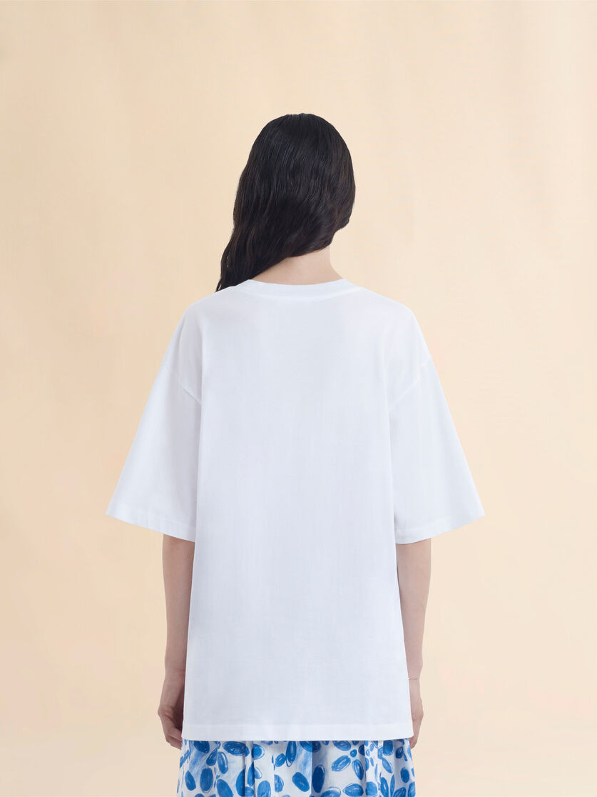 WHITE LOGO PRINT BIO JERSEY T-SHIRT - 3