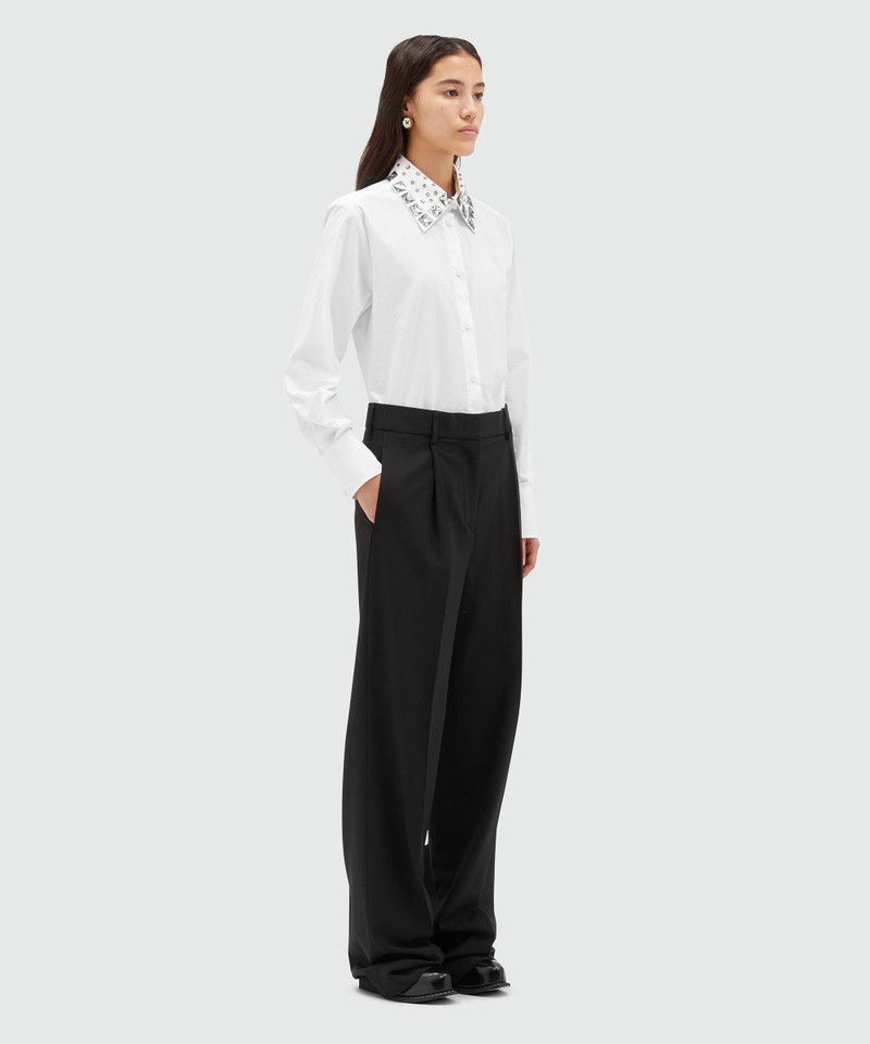 Poplin shirt with removable collar 4