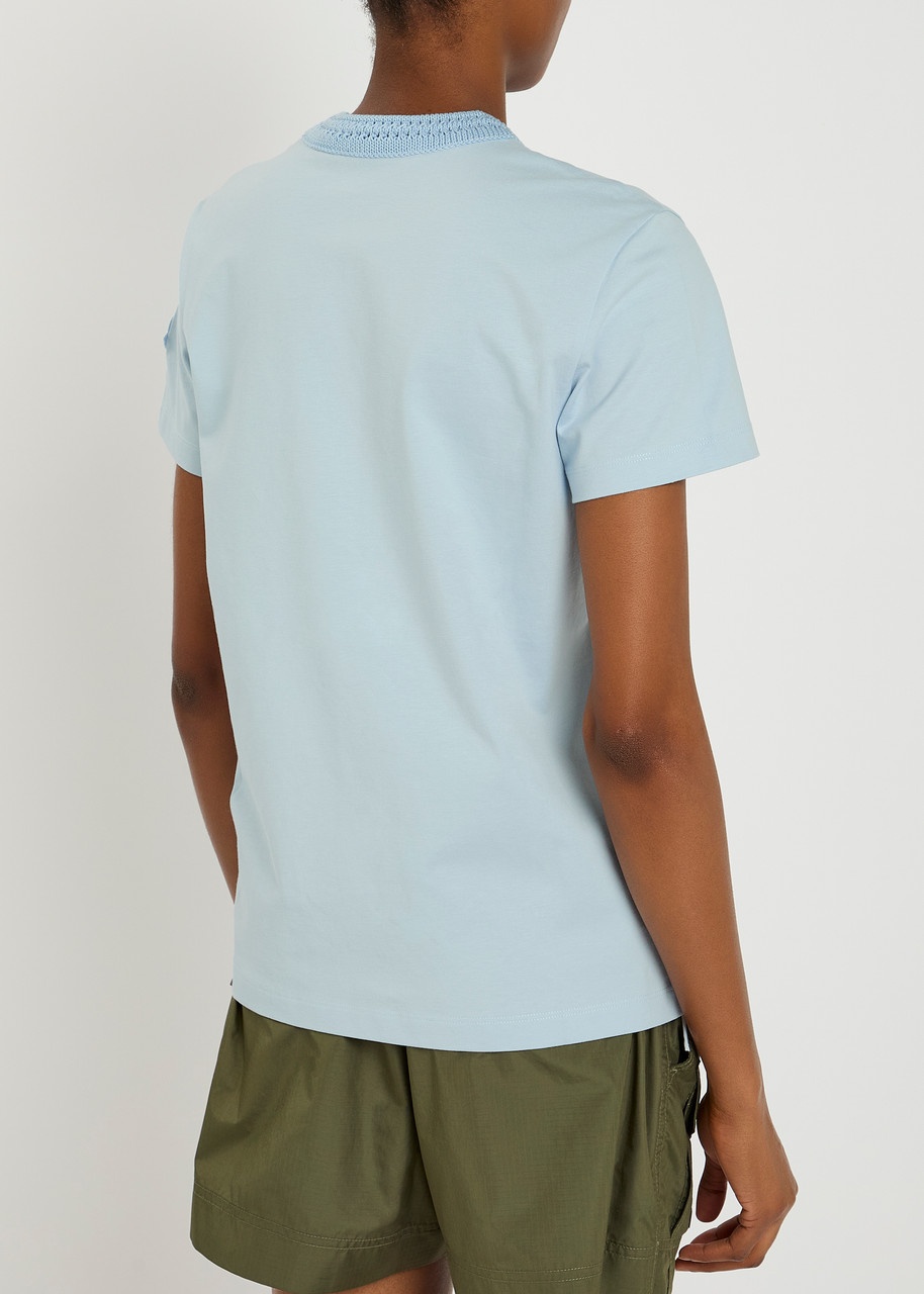 Moncler Woven Crew-neck Cotton T-shirt - 3