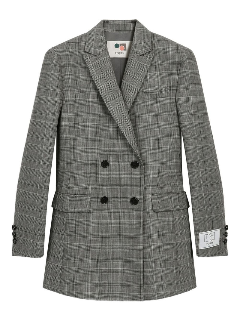 double-breasted checked blazer 1
