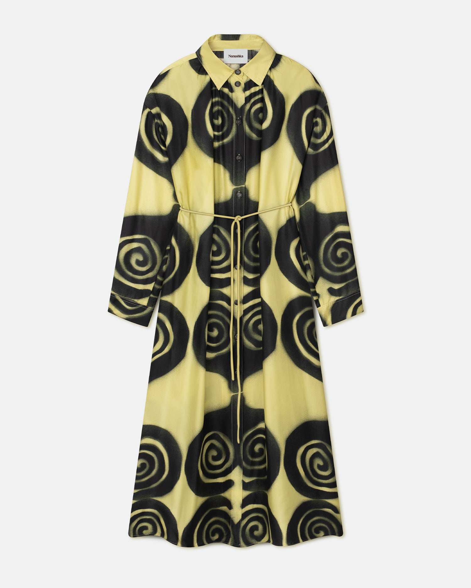 Printed Silk-Twill Shirt Dress - 1