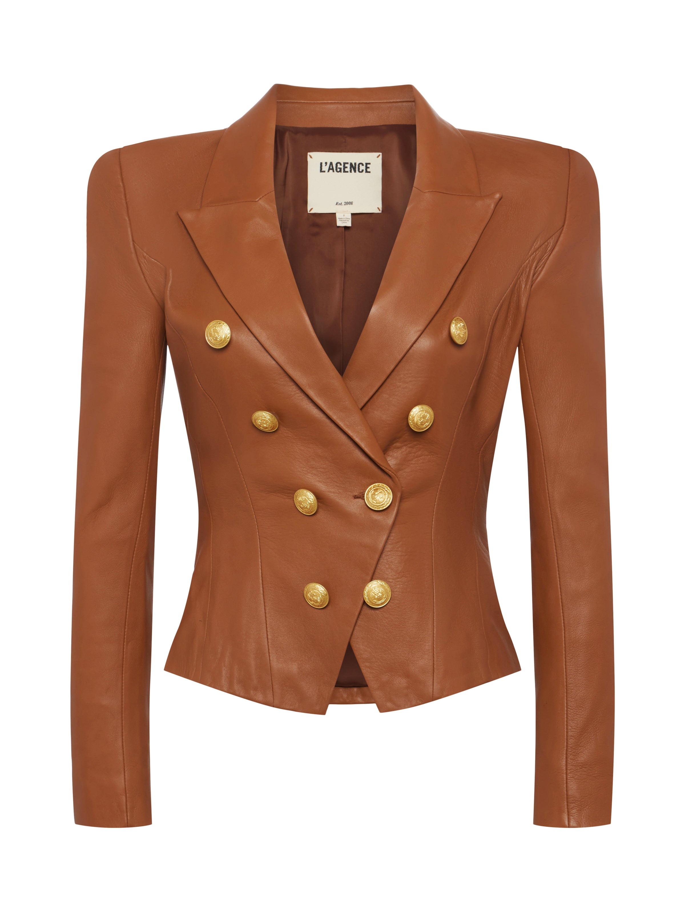 Bethany Leather Tapered Blazer - 1