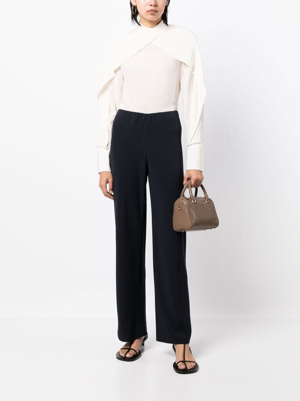 elasticated high-waisted trousers - 2