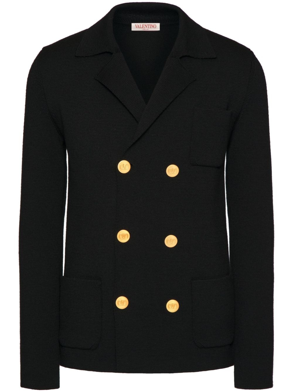 VLogo buttons wool knitted jacket - 1