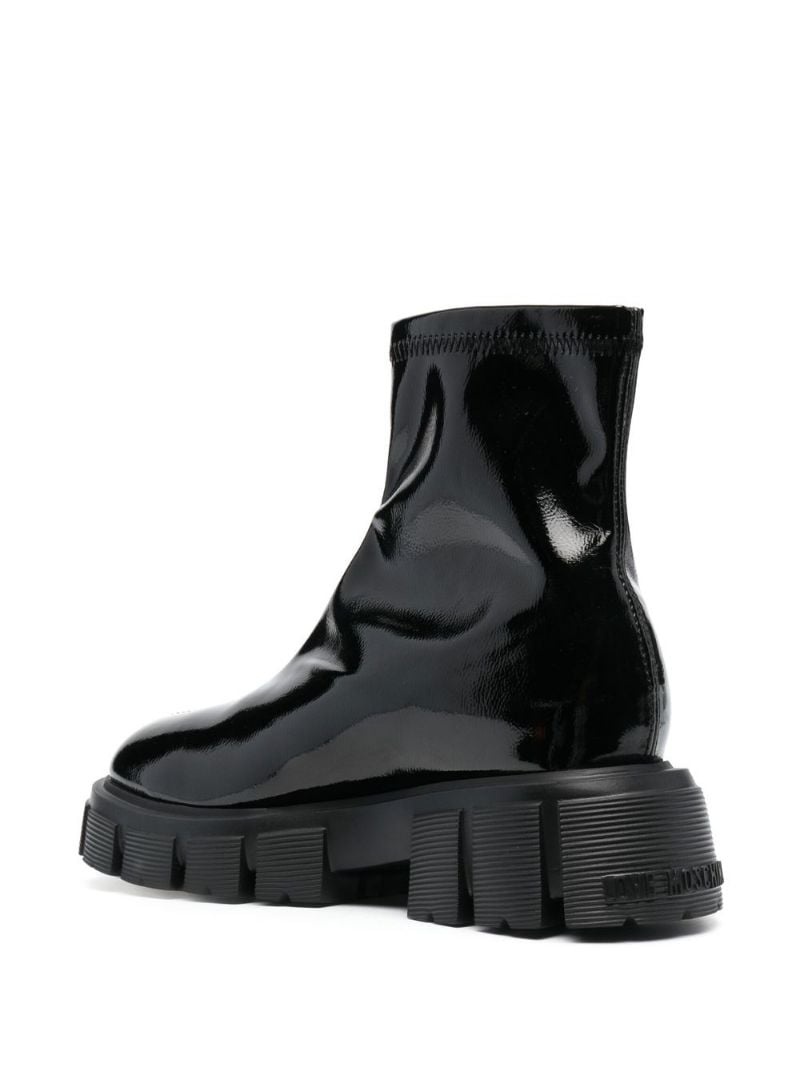 high-shine logo-print 50mm boots - 3