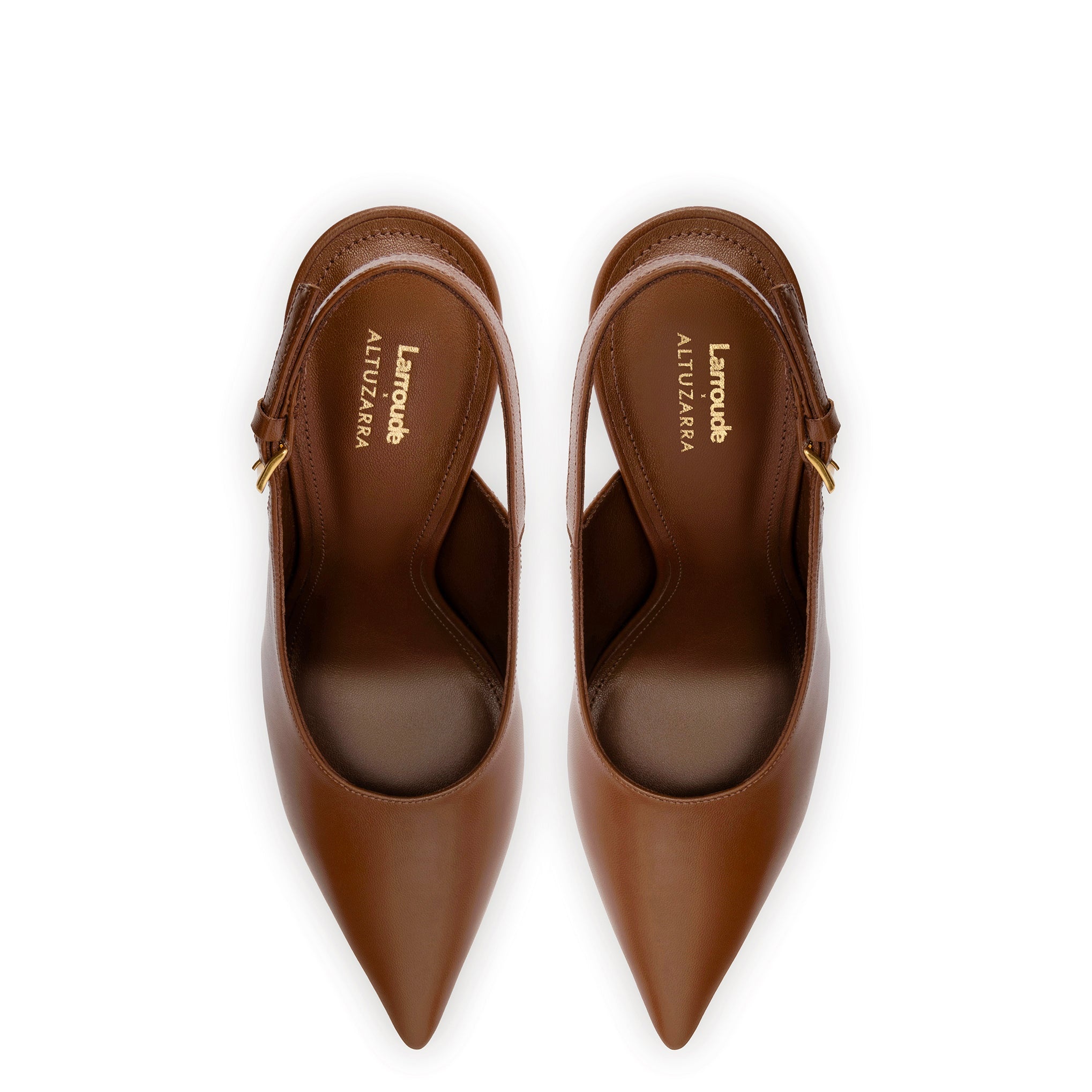 LARROUDÉ X ALTUZARRA PUMP IN BURNT UMBER LEATHER - 2