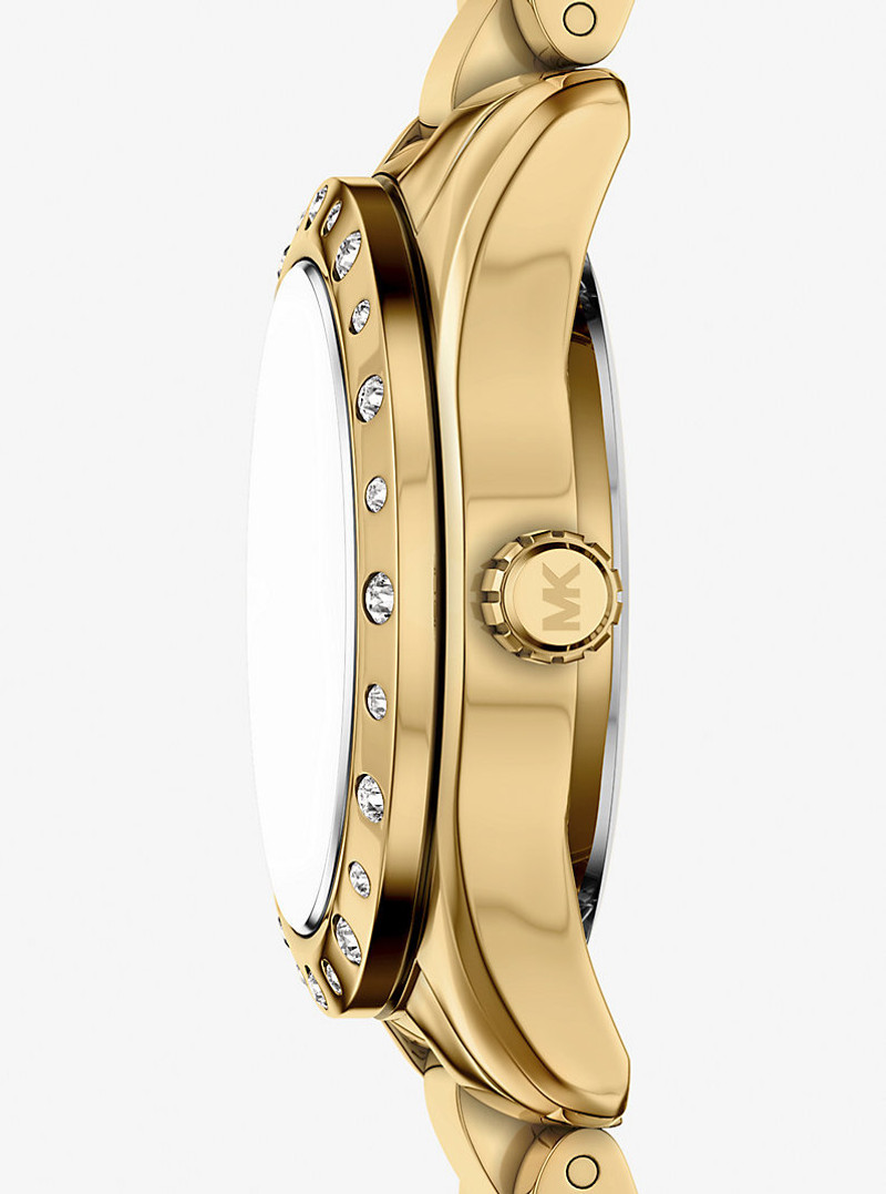 MICHAEL KORS Petite Lexington Pavé Gold Watch and Heart Bracelet Gift Set outlook