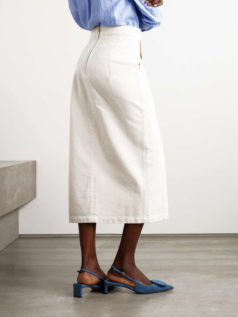 Embellished cotton-twill midi skirt 3
