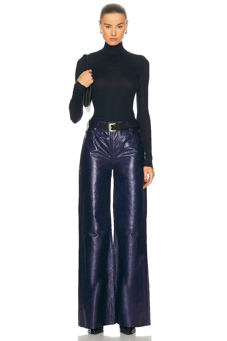 Le Palazzo Leather Pant - 4