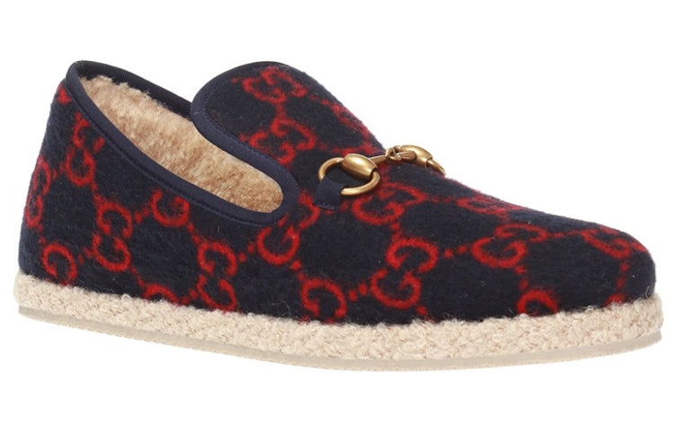 (WMNS) Gucci Wool Loafers 'Navy' 575850-G3840-4166 - 2