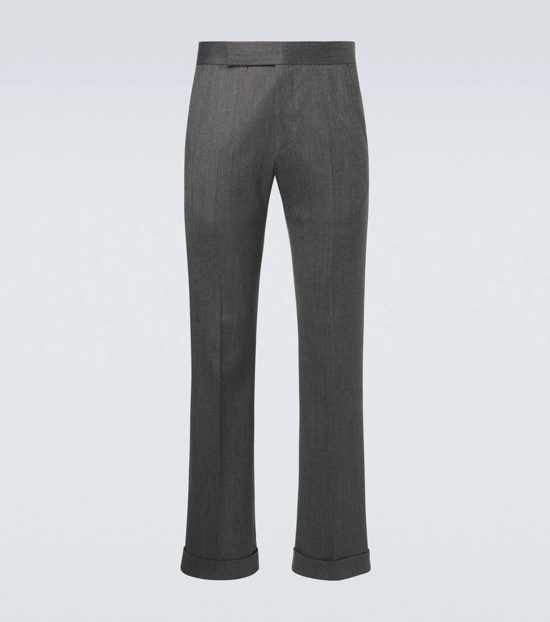 Mouliné wool twill straight pants - 1