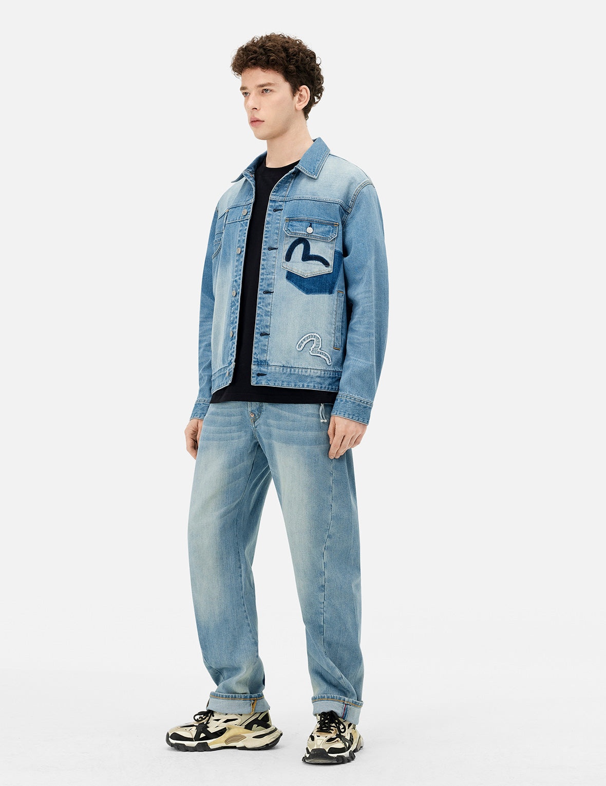 Deconstructed with Multi-pocket Loose Fit Denim Jacket - 3