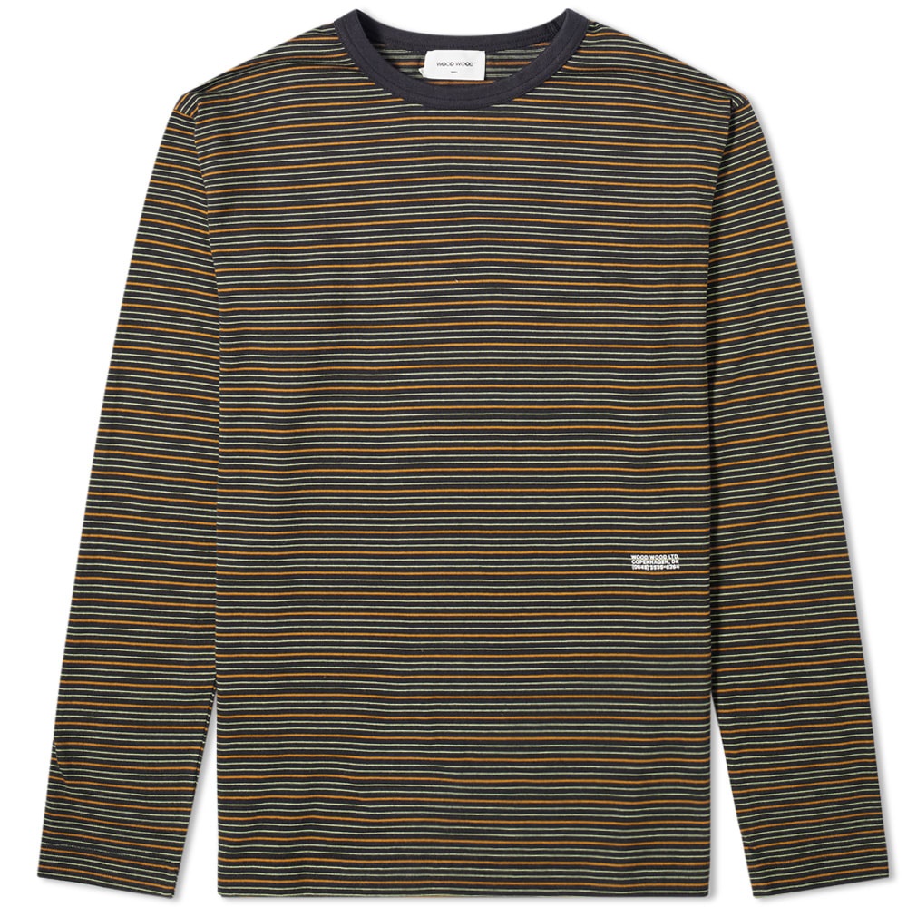 Wood Wood Long Sleeve Viggo Stripe Tee - 1