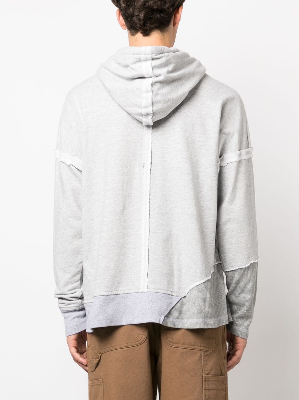 layered drawstring jersey hoodie - 4