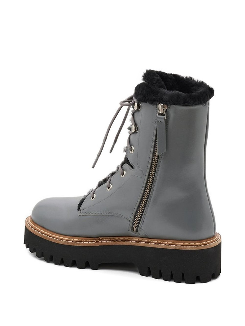 shearling-trim lace-up combat boots 3