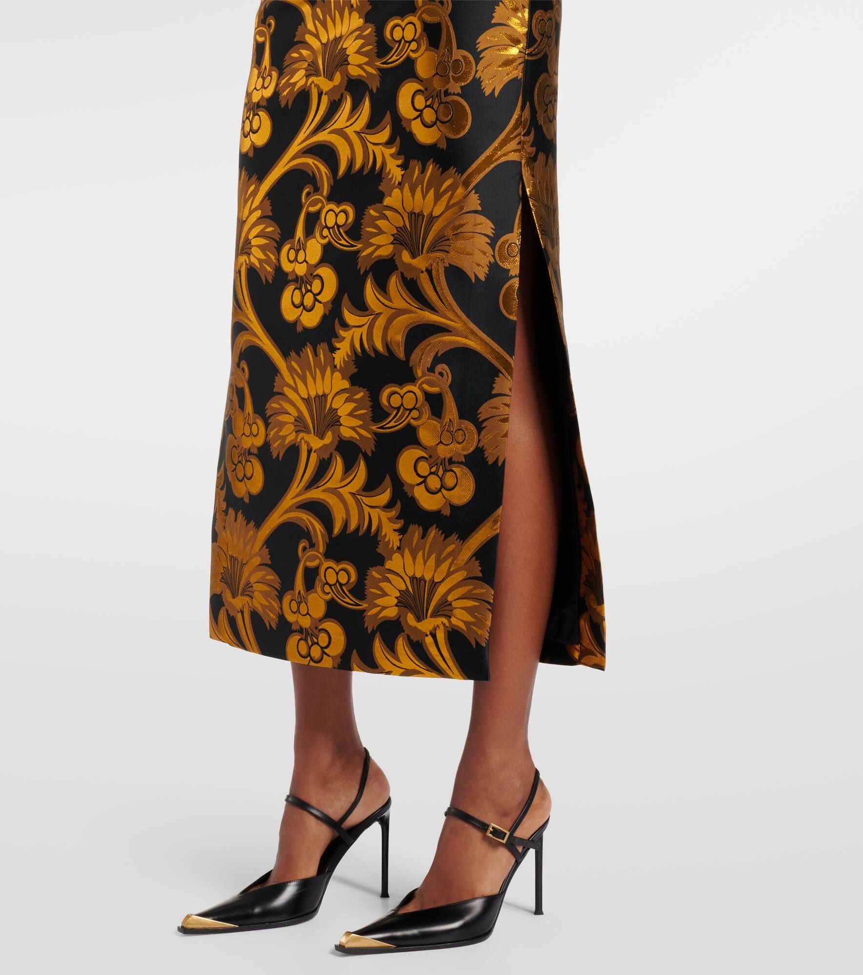 Semi-sheer lamé maxi skirt - 5