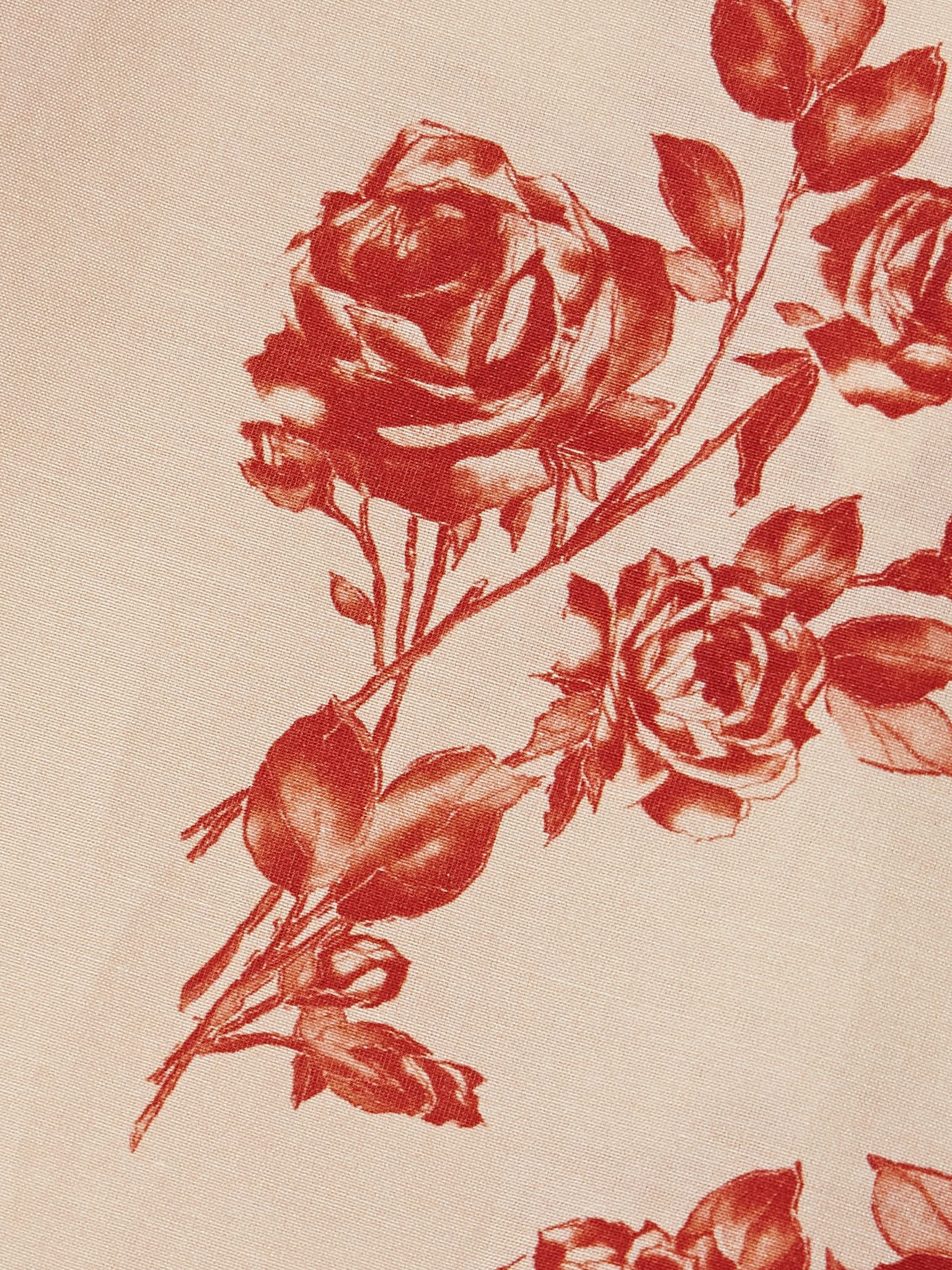 Printed silk and cotton-blend shirt Ecru - 5