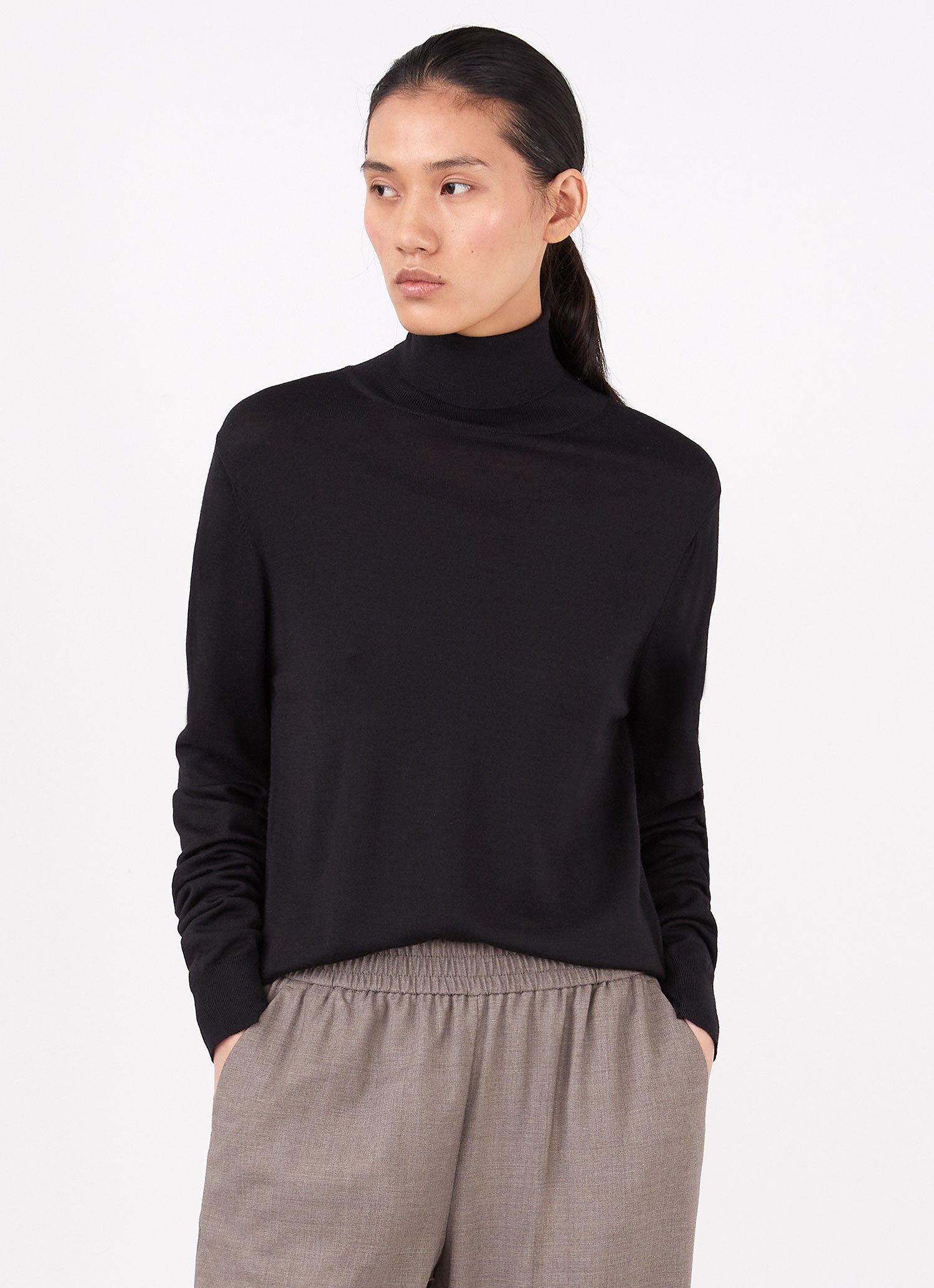 Merino Silk Roll Neck jumper - 3