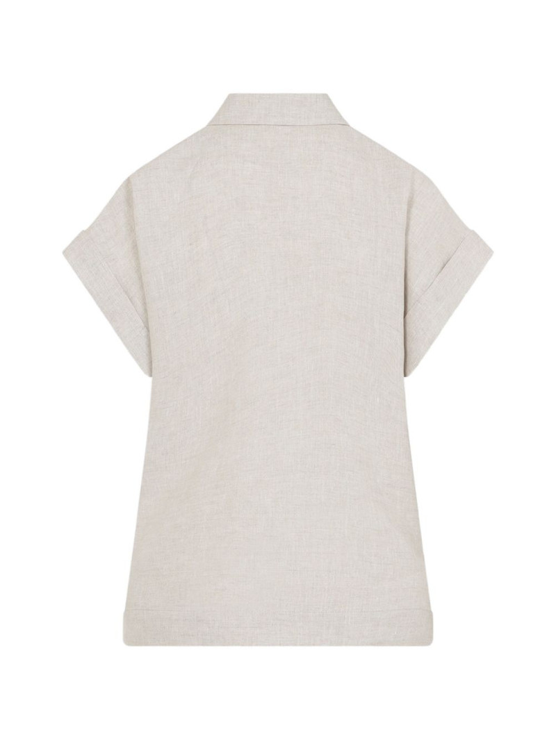 PESERICO button linen shirt outlook