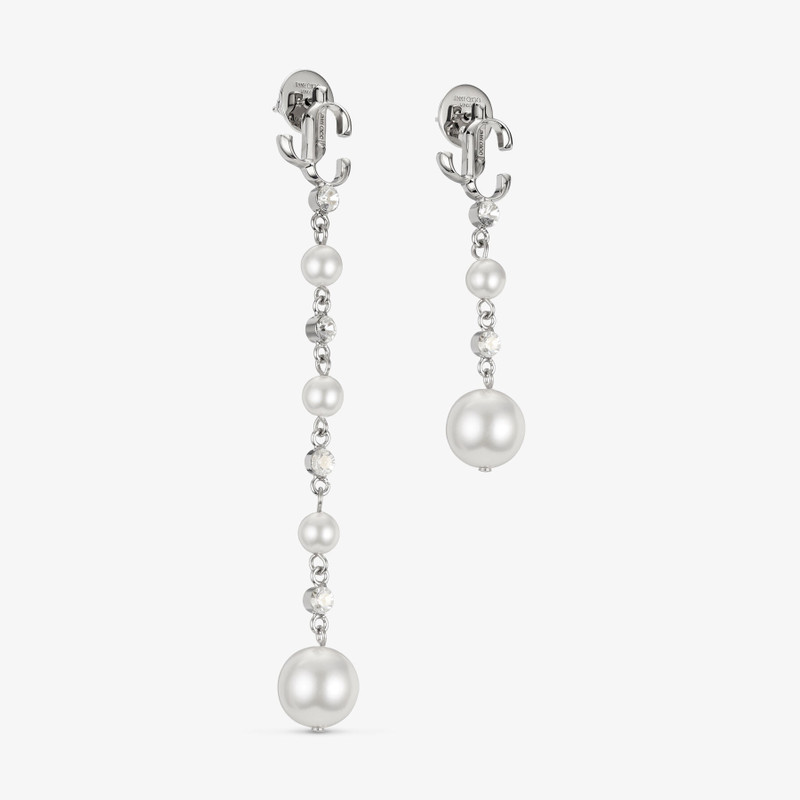 Pearl Drop Earring
Silver-Finish Metal Pearl Drop Earrings with Crystals 3