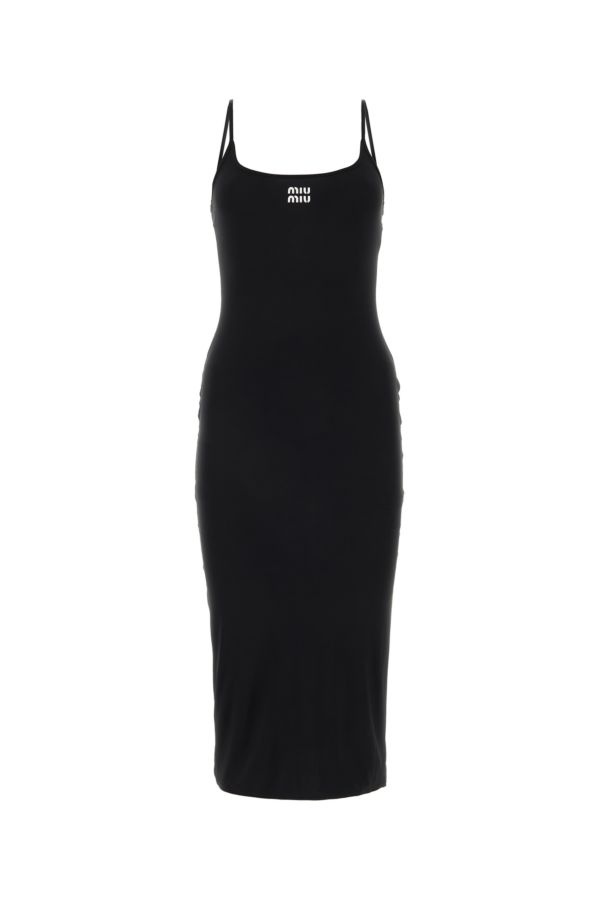 【MIU MIU】Long jersey Dress BLACK 24789116_54975332_600.jpg