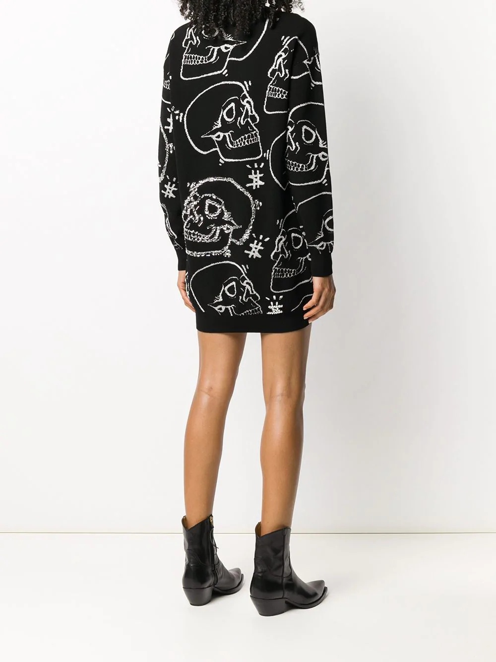 embellished-skull knitted dress - 4