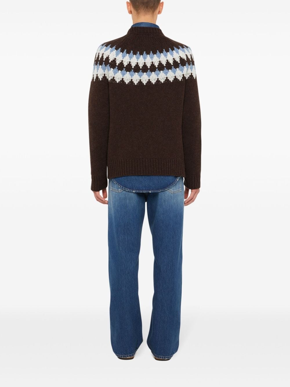 fair isle intarsia-knit wool sweater - 5