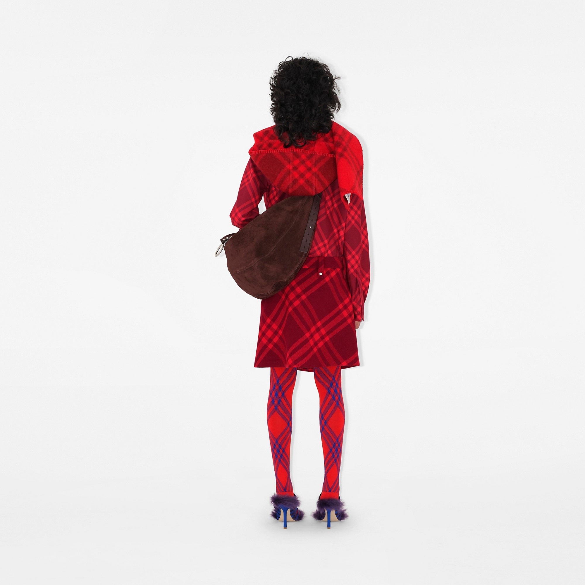 ミニスカート Burberry Wool And Mohair Blend Check Mini Skirt 25198590_55464792_600.jpg