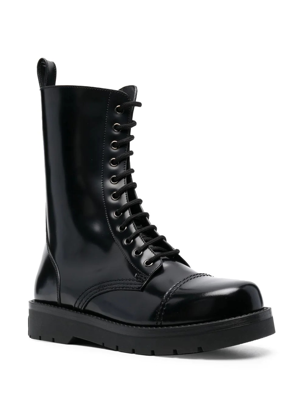 leather combat boots - 2