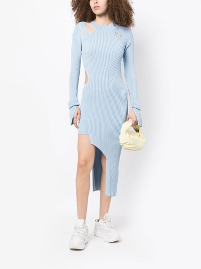 FENG CHEN WANG ribbed-knit cut-out dress outlook