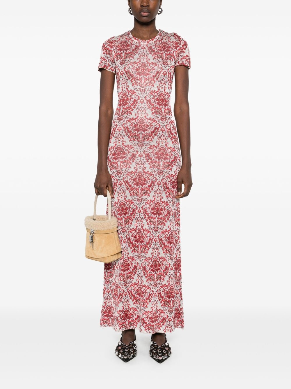 paisley jacquard knitted maxi dress - 2