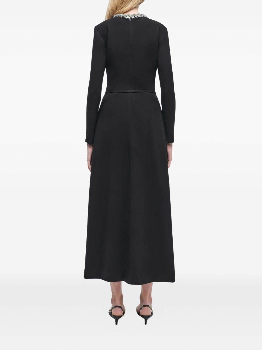 embellished pleated midi day dress - 4