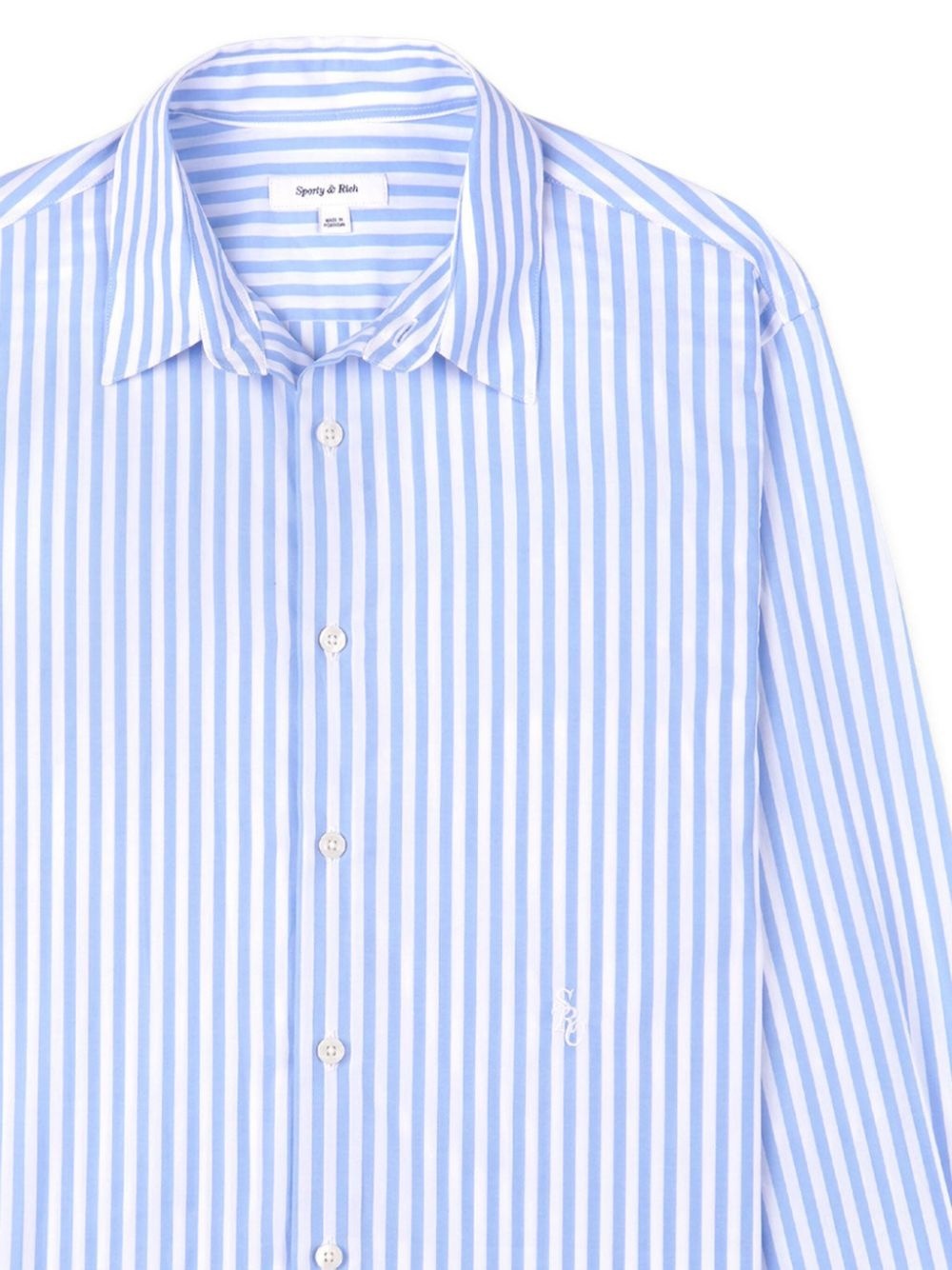logo-embroidered striped shirt - 2