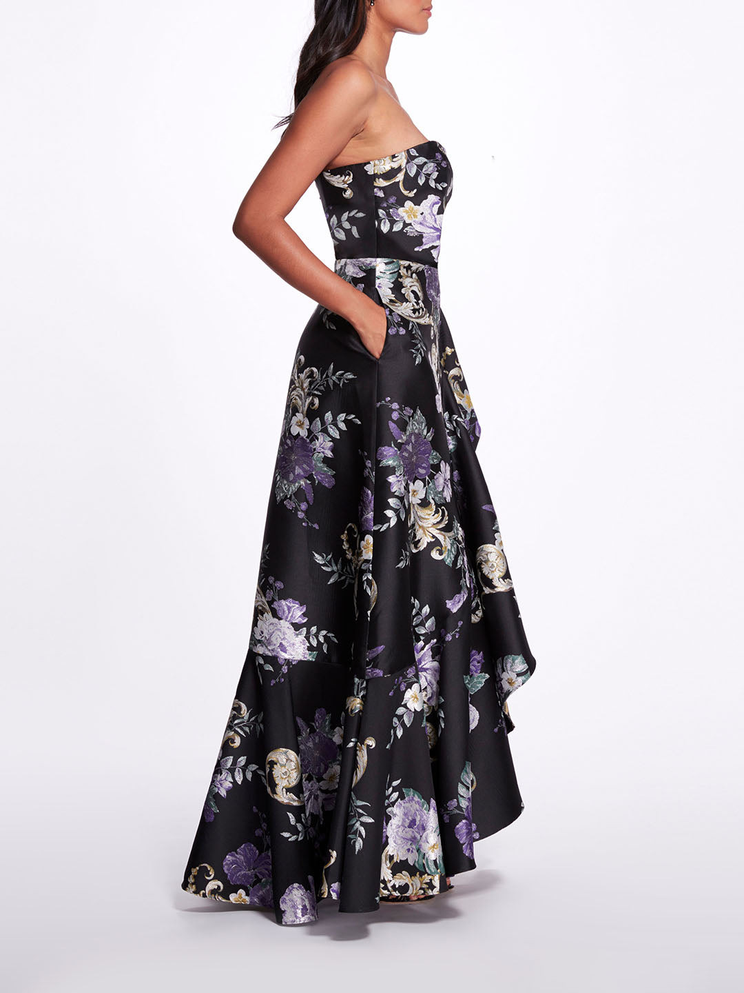 STRAPLESS FLORAL GOWN - 3