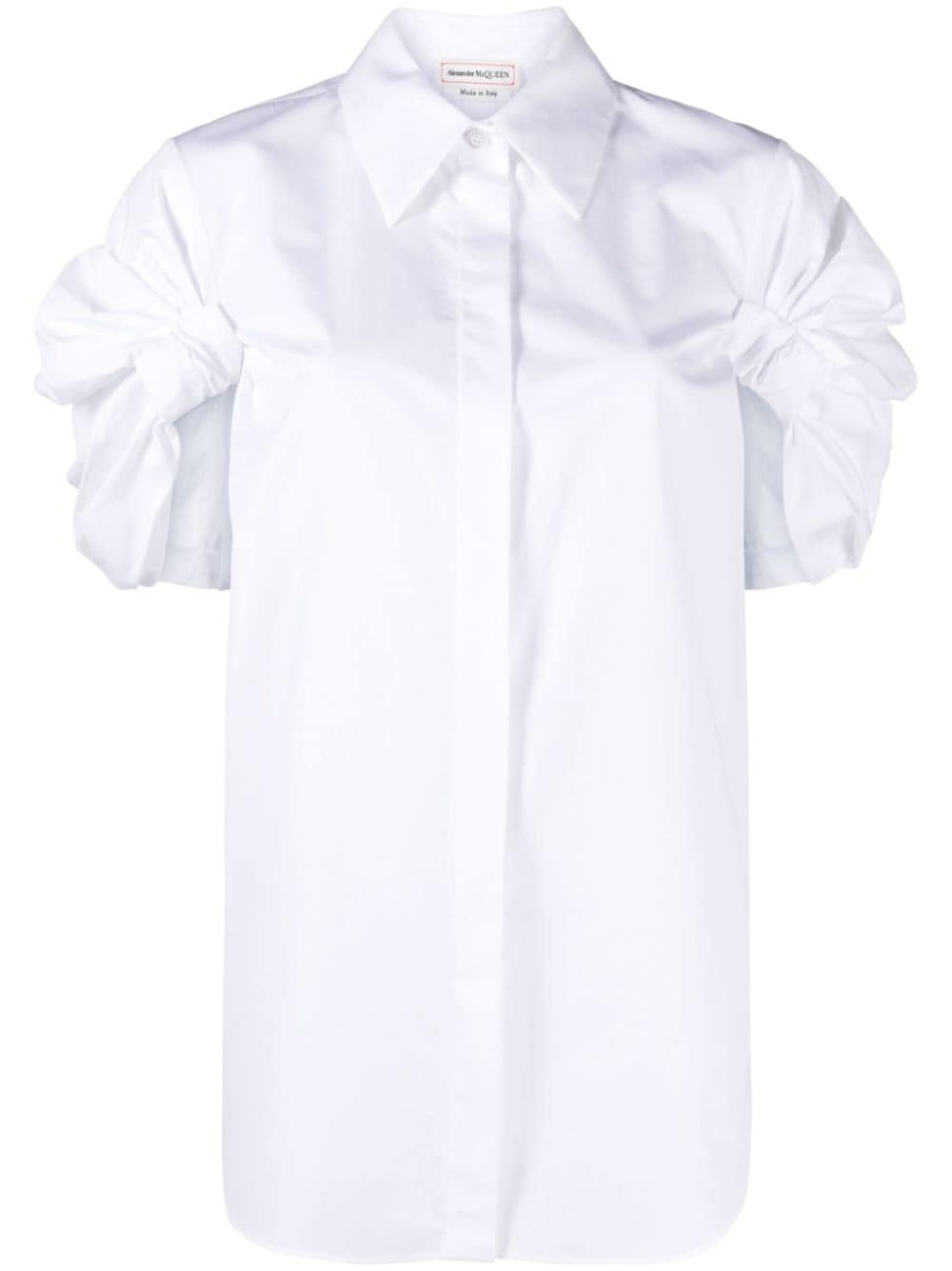 ruched-detailed short-sleeve shirt - 1