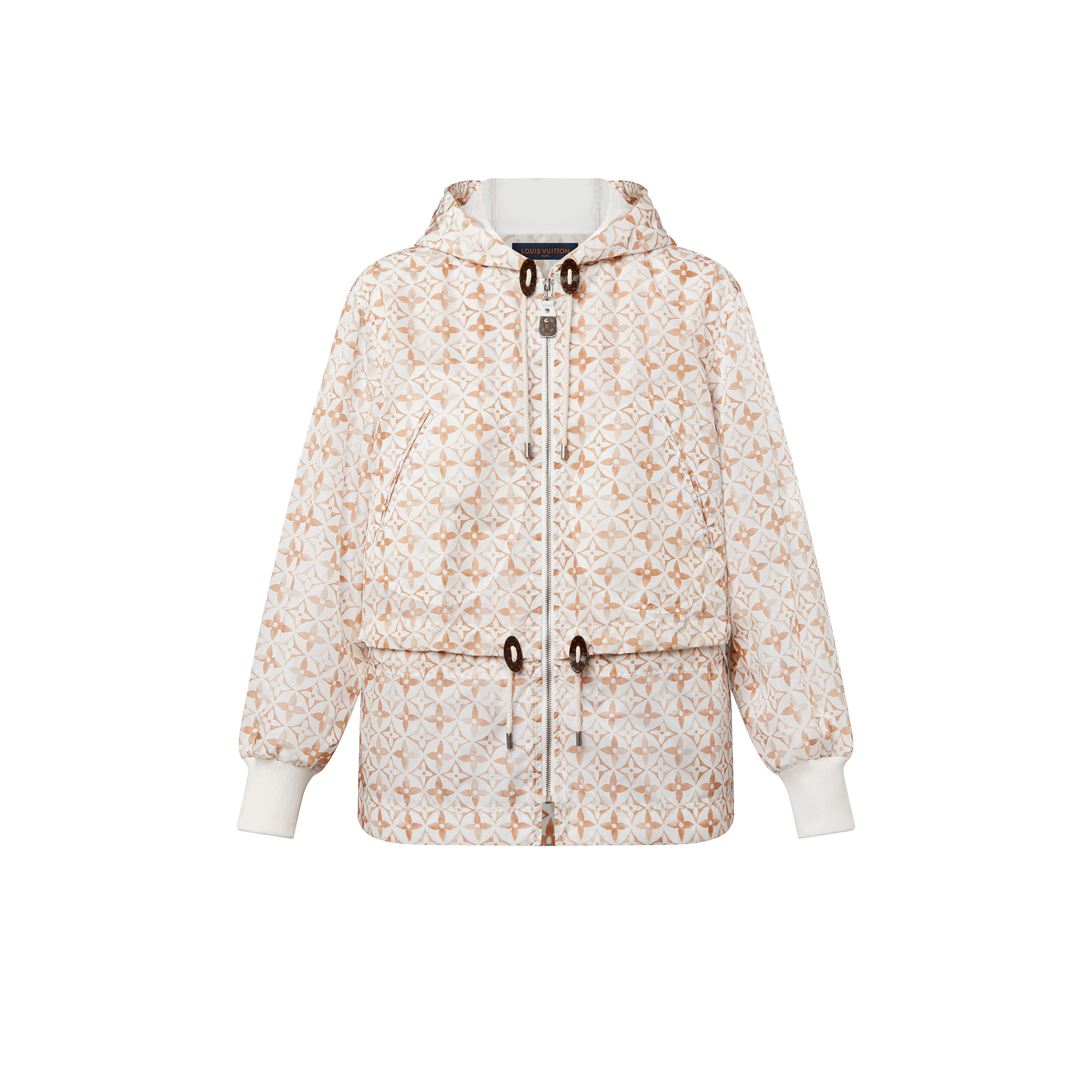 Monogram Flower Tile Short Parka - 1