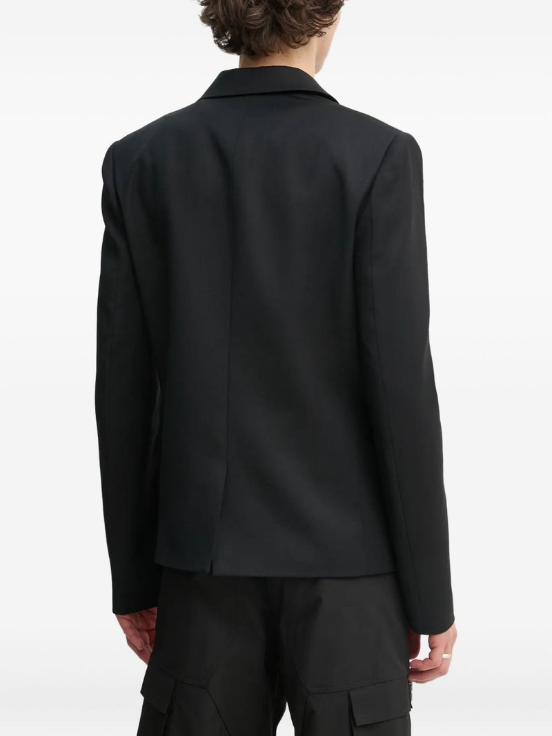 lapel-detail logo-plaque blazer 3