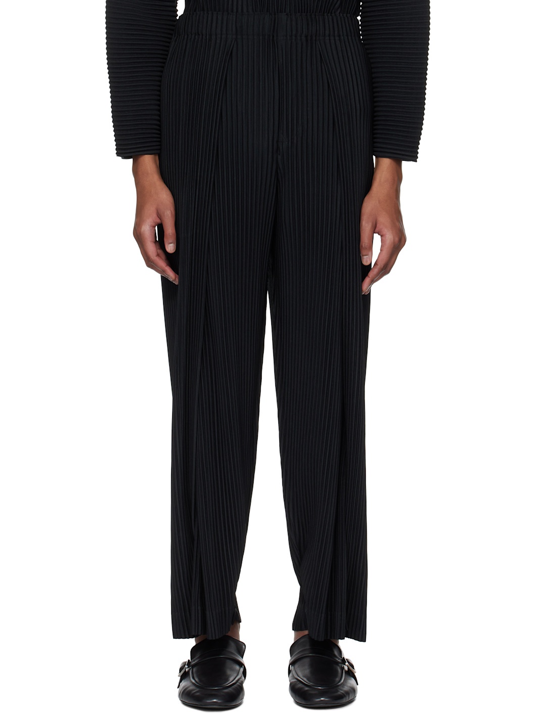Black Pleats Bottoms 1 Trousers - 1