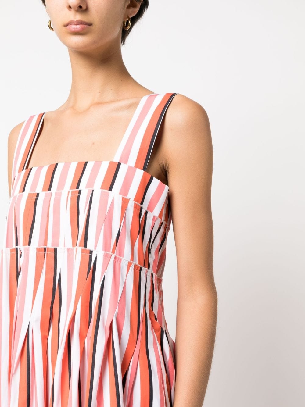 sleeveless striped long dress - 5