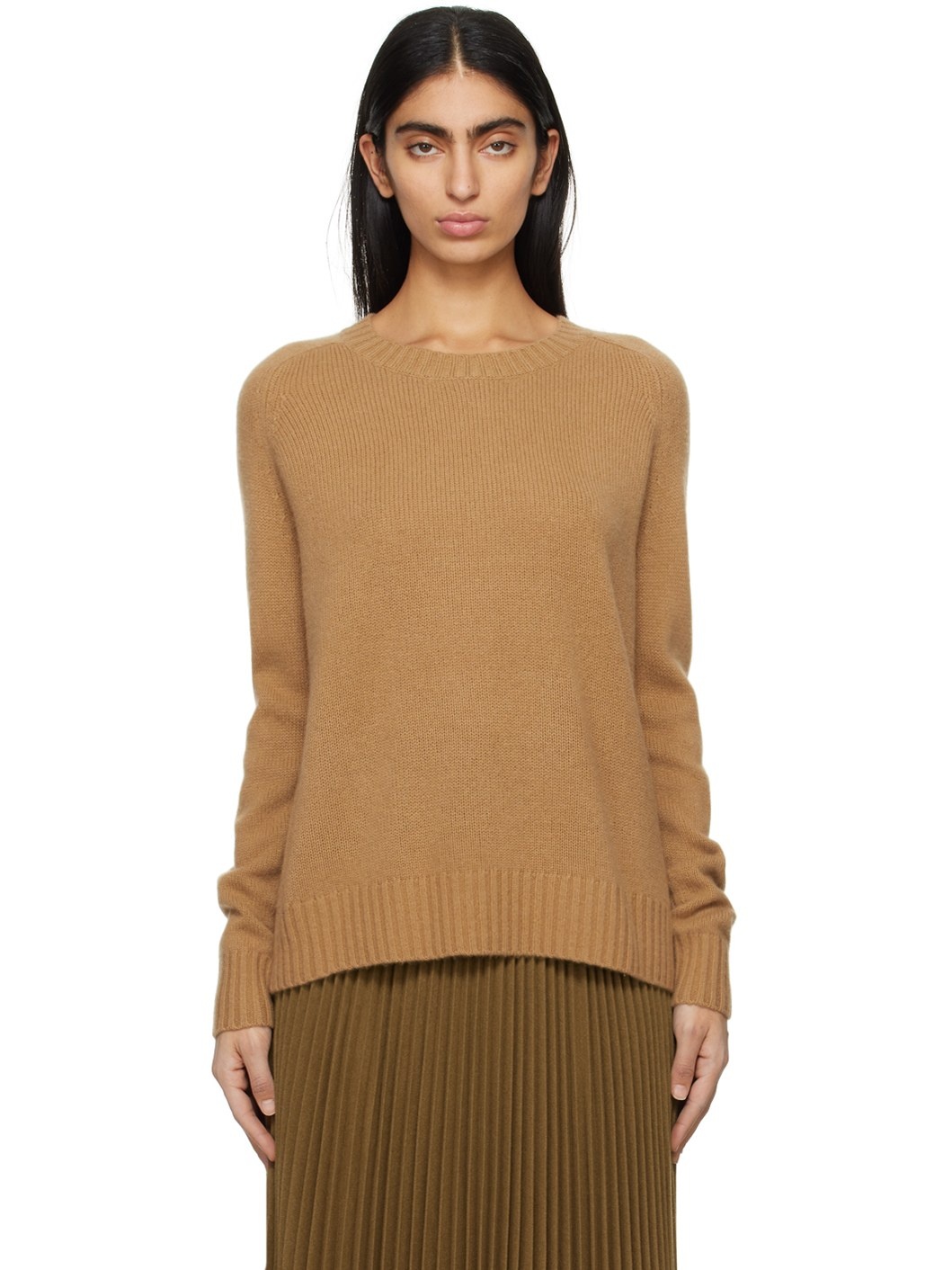 Tan Open Sweater - 1