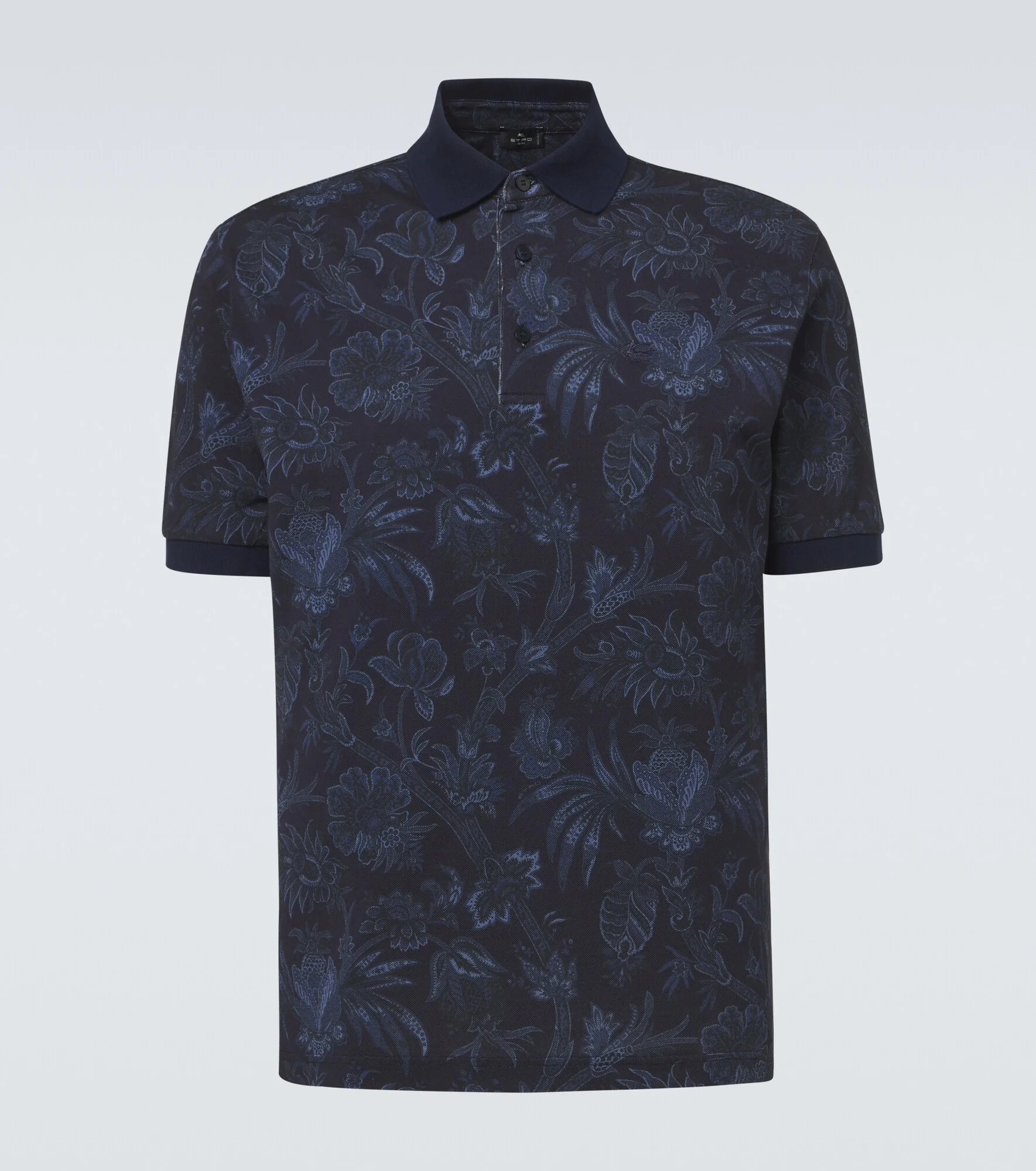 Floral cotton piqué polo shirt - 1