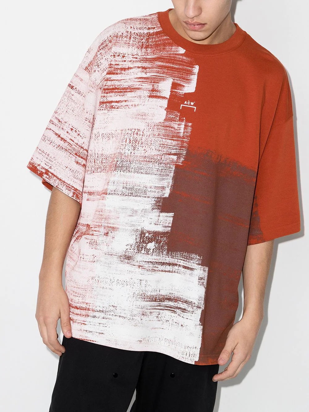 Brushstroke print cotton T-shirt - 2