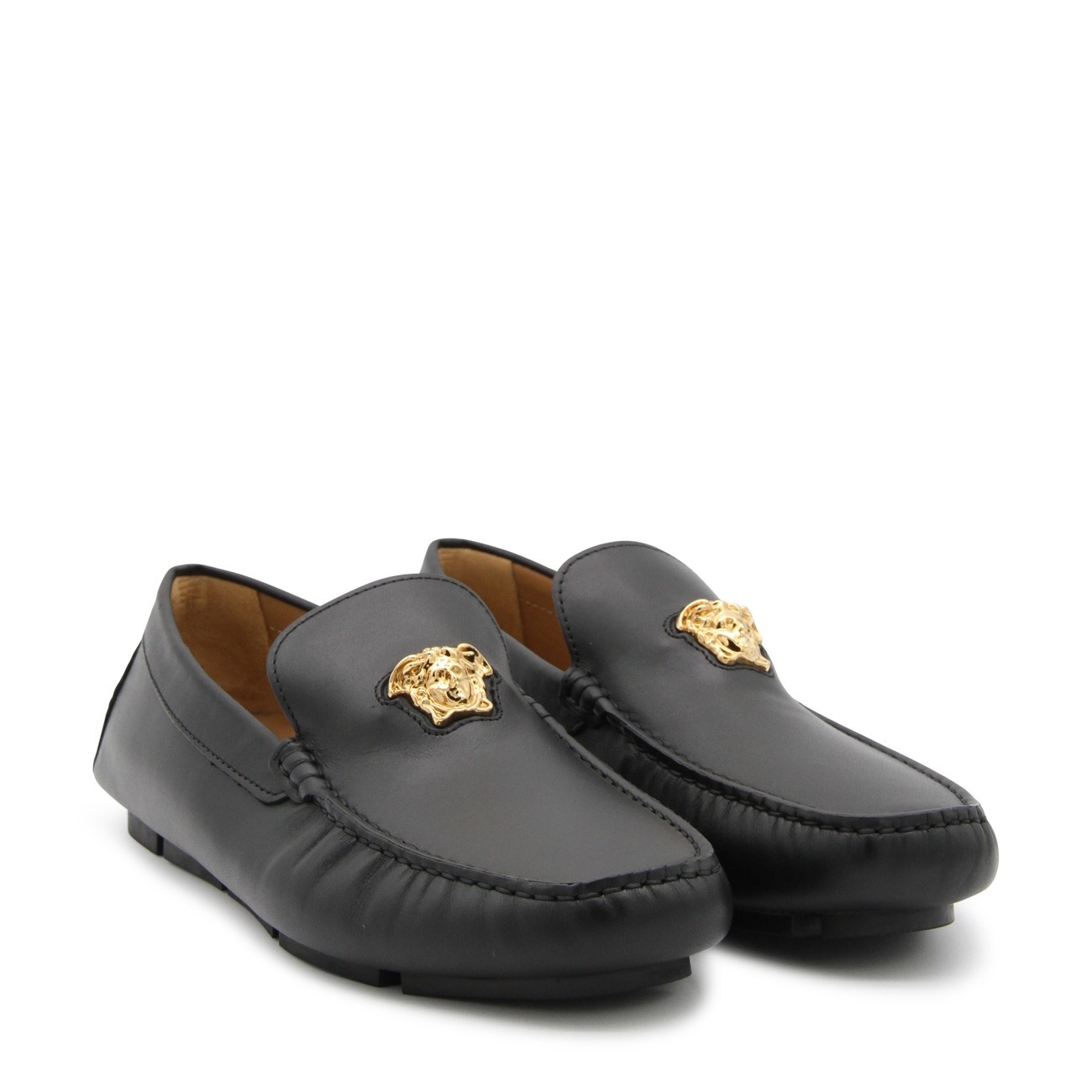 black leather loafers - 2
