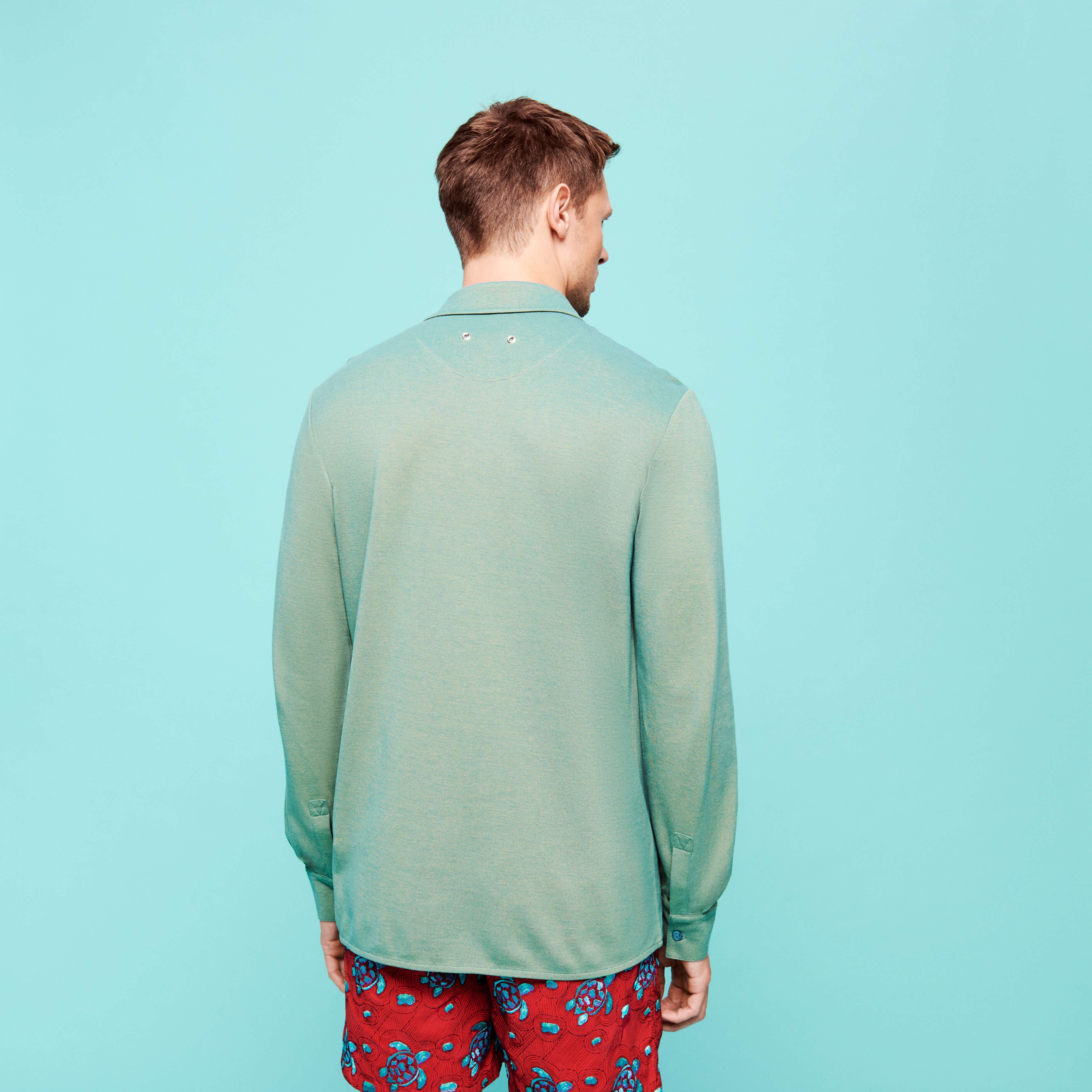 Men Changing Cotton Pique Shirt - 4