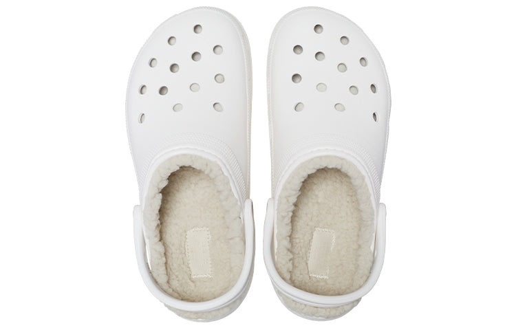 (WMNS) Crocs Classic Platform Lined Clogs 'White' 207938-100 - 4